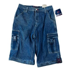 NWT DS Bugle Boy Navy Blue Cargo Cotton Shorts Mens Size 34X15